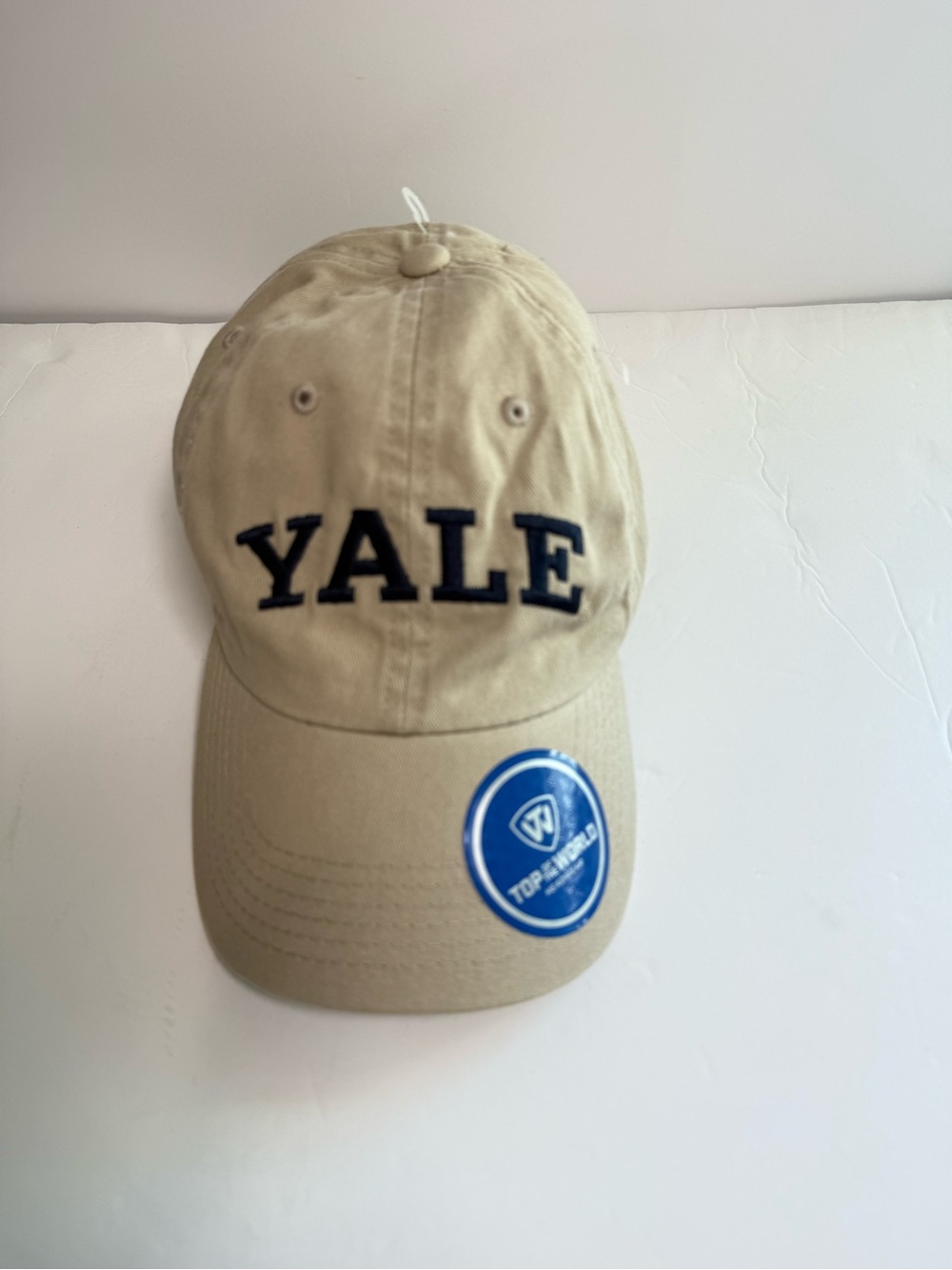 Top of the World YALE Khaki Baseball Cap with Navy Embroidery